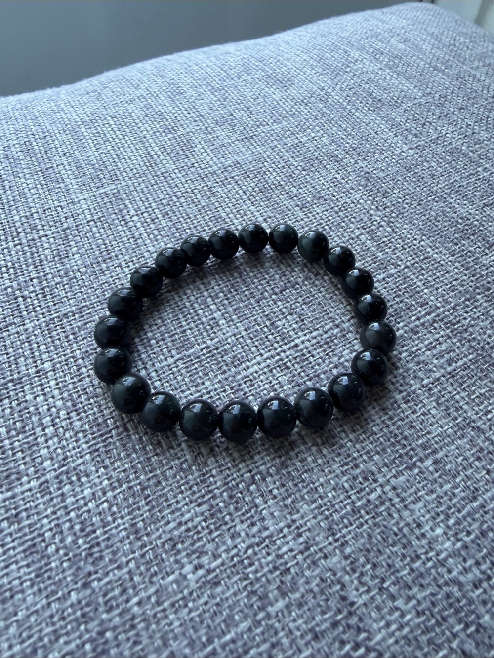 Black Obsidian Beaded Bracelet – Natural Crystal Stretch Bracelet